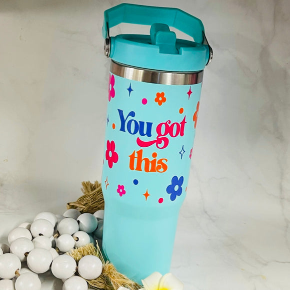 Insulated Waterbottle- 900ml “Teal / You Got This”