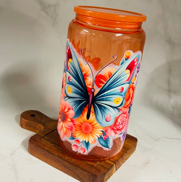 The Iced Coffee Can - Jelly Orange Butterfly