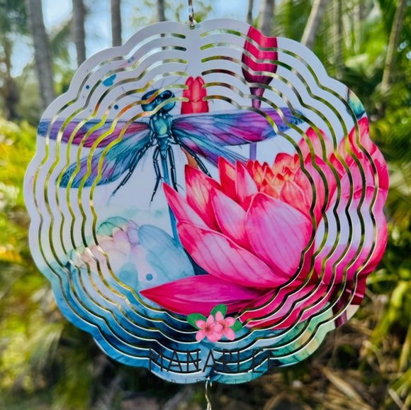 Wind Spinner- Dragonfly & Lotus