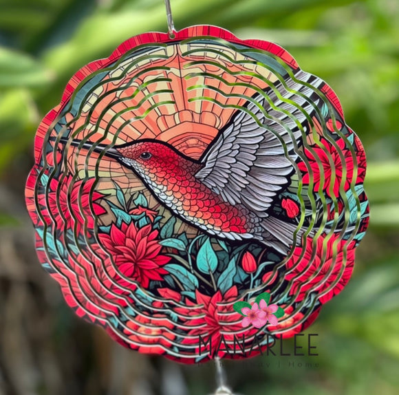 Wind Spinner- Red Hummingbird