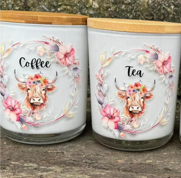 Condiment Canister Set- Highland Cow (+ Lolly Jar)