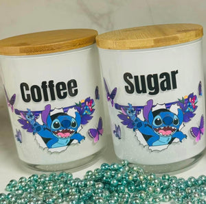 Condiment Canister Set- Blue Stitcho