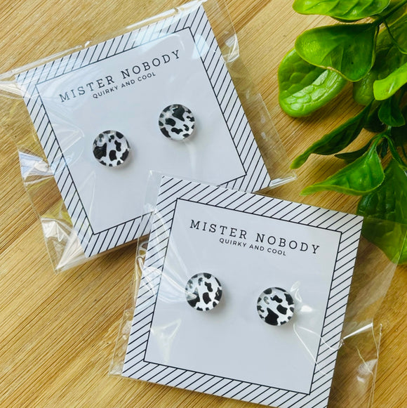 Cow Print Stud Earrings