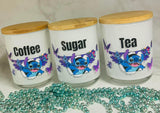 Condiment Canister Set- Blue Stitcho