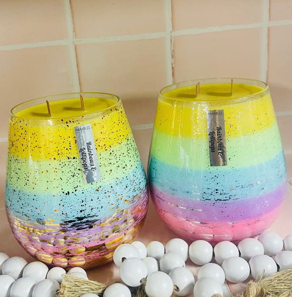 Pastel Rainbow Fishbowl Soy Candle 1.4L- Rainbows & Lollipops