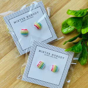 Round Rainbow Stud Earrings