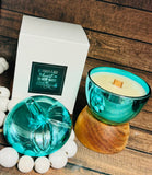 Teal Apple Wood Wick Soy Candle