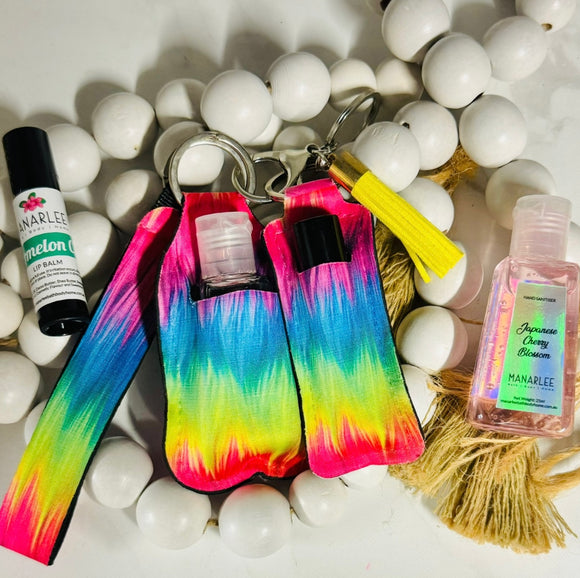 “The Queen” Key Ring Set- Fluffy Rainbow