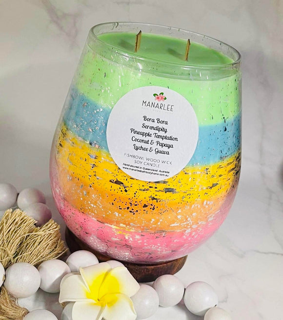 Custom Layered Fishbowl Soy Candle 1.4L ** PLEASE ALLOW UP TO APPROX 10-14 BUSINESS DAYS FOR POUR +  CURE BEFORE DISPATCH **