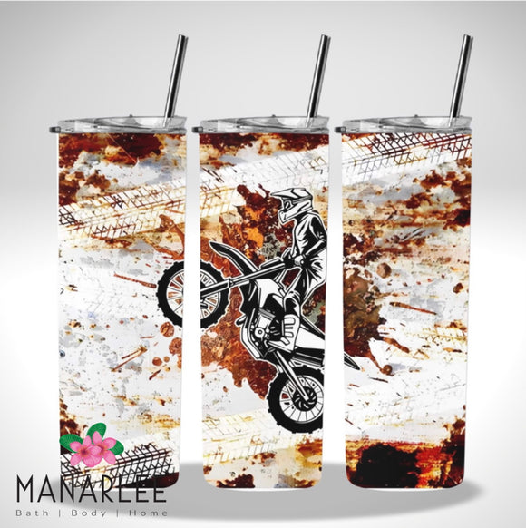 Skinny Insulated Tumbler- 600ml “Moto Cross”