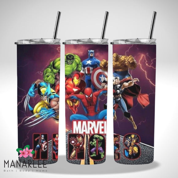 Skinny Insulated Tumbler- 600ml “Marvel Heroes”