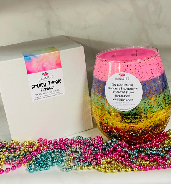 Fishbowl Soy Candle 1.4L - “Fruity Tingle”